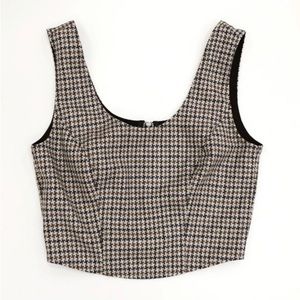 AYM Wool Houndstooth Corset Top